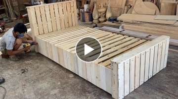 Woodworking Products Cheap - Build A Extremely Simple And Beautiful Single Bed From Wooden pallet...