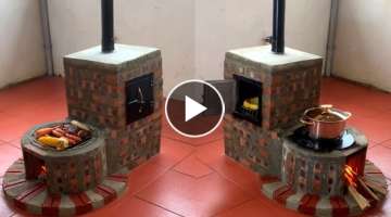 How to make a new 3 in 1 wood stove from beautiful red bricks