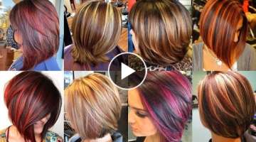 Latest Stacked Bob Haircuts & Two Tone Hair Color Ideas For Women To Look Stylish 2023-2024