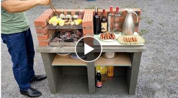 Simple but beautiful outdoor grill - Creative cement project