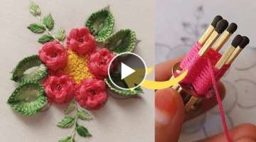 Most beautiful???????????? flower with easy trick|super easy hand embroidery