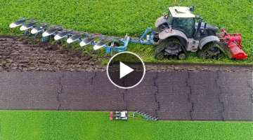 Plowing Cover Crop | Fendt 724 vario on Tracks | Lemken Diamond 11 7 furrow plow | de Zeeuw