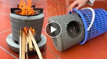 DIY - Making Firewood Stoves From Trash Can Mold