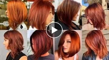 Latest Bob Haircuts & Two Tone Burgundy Hair Color Ideas For Women To Look Stylish 2023-2024