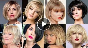 35 Best Bob Haircuts With Curtain Bang For Women & Hair Trends For 2022 //Short Bob Hairstyles Id...