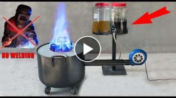 NO WELDING ! The best USED OIL STOVE 2022 | Made from Cement, Blue Flame and Easily at home