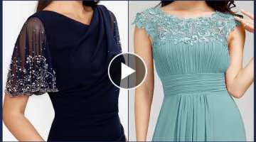 Latest & Trendy 2022-23 Wedding Guest & Mother Of the bride Dresses Decorated with Lace & Rhinest...