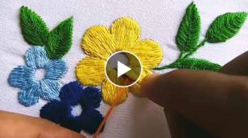 Amazing hand embroidery work/ Super easy flower embroidery/ Exclusive hand embroidery