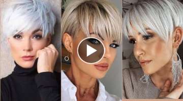 Women Silver Pixie-Bob Haircut Ideas 20-2021???? | Long Pixie Cut