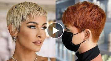 Brown Short Pixie Haircuts Style For Women Any Ages 50+ | Blonde Pixie Cut