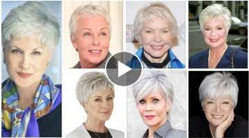 Women New Grey Short Pixie Haircuts Ideas 2022 | New Pixie Haircuts Style Fashion