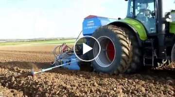 Wheat sowing, Claas Axion 810 & McCormick MTX120