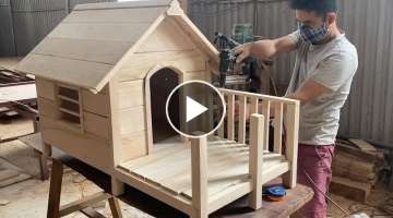 How To Building A Wooden House For Your Dog. Very Happy Dogs - Techniques Woodworking Skills Desi...