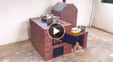 Perfect wood stove How to make from red brick and clay extremely effective
